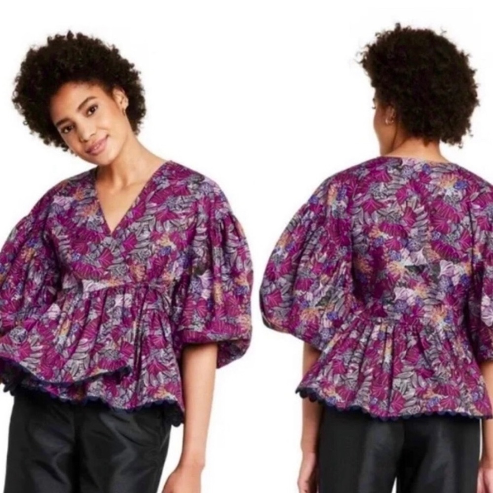 Kika Vargas x Target Wrap Scallop Top Size M